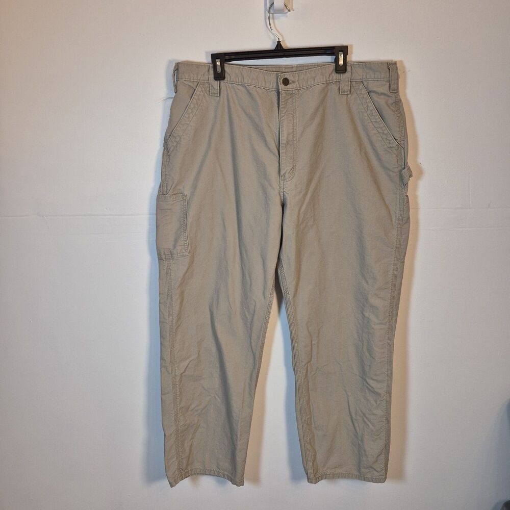 Carhartt Pants Mens 42x32 (39x30.5) B151 Loose Fit Utility Work Khaki Canvas